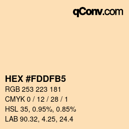カラーコード: HEX #FDDFB5 | qconv.com