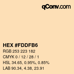 颜色代码: HEX #FDDFB6 | qconv.com