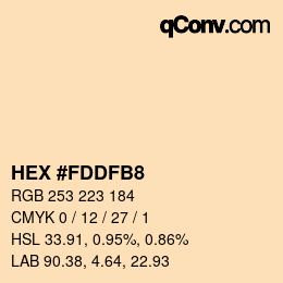 Color code: HEX #FDDFB8 | qconv.com
