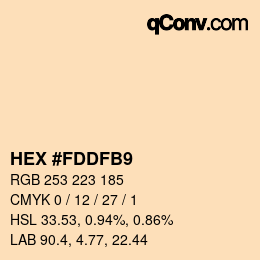 Color code: HEX #FDDFB9 | qconv.com
