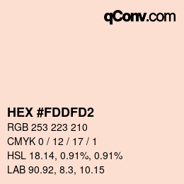 カラーコード: HEX #FDDFD2 | qconv.com