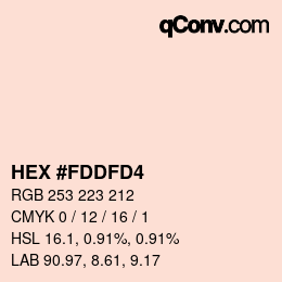 颜色代码: HEX #FDDFD4 | qconv.com