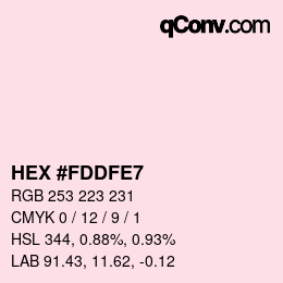 Color code: HEX #FDDFE7 | qconv.com