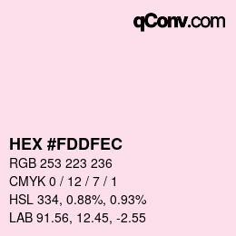 Color code: HEX #FDDFEC | qconv.com