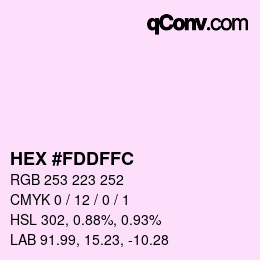 カラーコード: HEX #FDDFFC | qconv.com