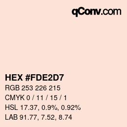 カラーコード: HEX #FDE2D7 | qconv.com