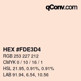 颜色代码: HEX #FDE3D4 | qconv.com