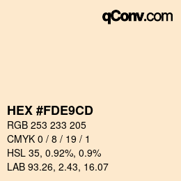 Color code: HEX #FDE9CD | qconv.com