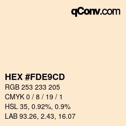 カラーコード: HEX #fde9cd | qconv.com