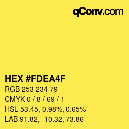 カラーコード: HEX #FDEA4F | qconv.com