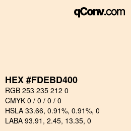 Color code: HEX #FDEBD400 | qconv.com