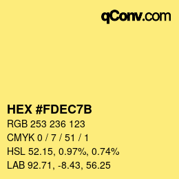 カラーコード: HEX #FDEC7B | qconv.com