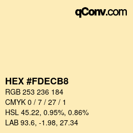 カラーコード: HEX #FDECB8 | qconv.com