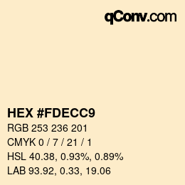 カラーコード: HEX #FDECC9 | qconv.com