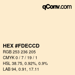 カラーコード: HEX #FDECCD | qconv.com