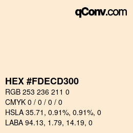 カラーコード: HEX #FDECD300 | qconv.com