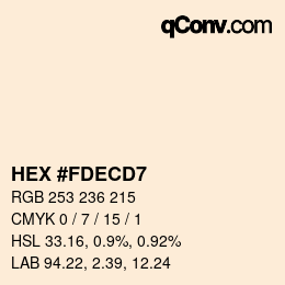 Color code: HEX #FDECD7 | qconv.com