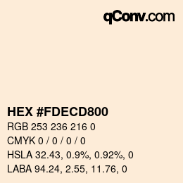 カラーコード: HEX #FDECD800 | qconv.com