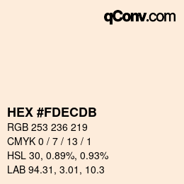 カラーコード: HEX #FDECDB | qconv.com