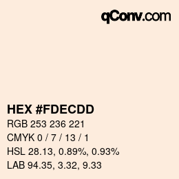 カラーコード: HEX #FDECDD | qconv.com