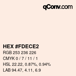 Color code: HEX #FDECE2 | qconv.com