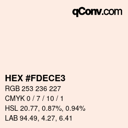 颜色代码: HEX #FDECE3 | qconv.com