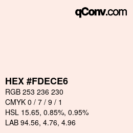 Color code: HEX #FDECE6 | qconv.com