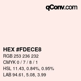カラーコード: HEX #FDECE8 | qconv.com