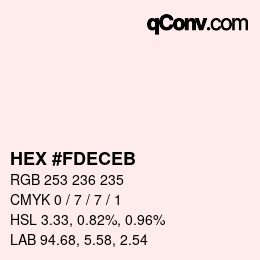 Color code: HEX #FDECEB | qconv.com