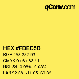 カラーコード: HEX #FDED5D | qconv.com