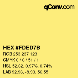 カラーコード: HEX #FDED7B | qconv.com