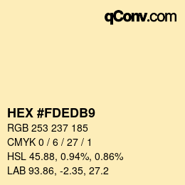 カラーコード: HEX #FDEDB9 | qconv.com