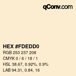 Color code: HEX #FDEDD0 | qconv.com