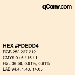 カラーコード: HEX #FDEDD4 | qconv.com