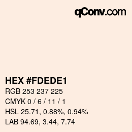 Color code: HEX #FDEDE1 | qconv.com