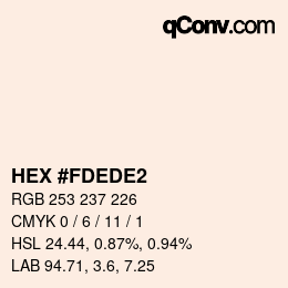 カラーコード: HEX #FDEDE2 | qconv.com