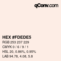 カラーコード: HEX #FDEDE5 | qconv.com