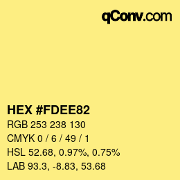 カラーコード: HEX #FDEE82 | qconv.com