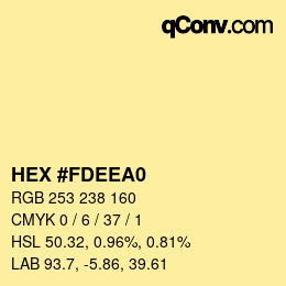 カラーコード: HEX #FDEEA0 | qconv.com