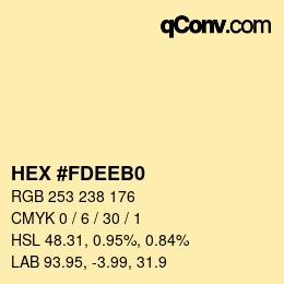 颜色代码: HEX #FDEEB0 | qconv.com