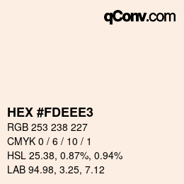 颜色代码: HEX #FDEEE3 | qconv.com