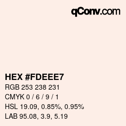 カラーコード: HEX #FDEEE7 | qconv.com