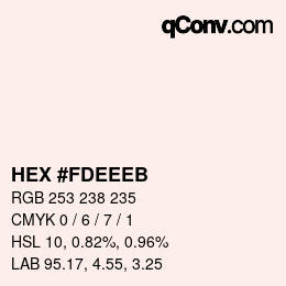 Color code: HEX #FDEEEB | qconv.com