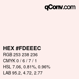 カラーコード: HEX #FDEEEC | qconv.com