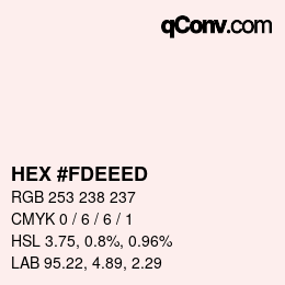 颜色代码: HEX #FDEEED | qconv.com