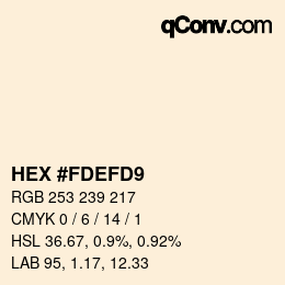 颜色代码: HEX #FDEFD9 | qconv.com