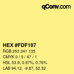カラーコード: HEX #FDF187 | qconv.com