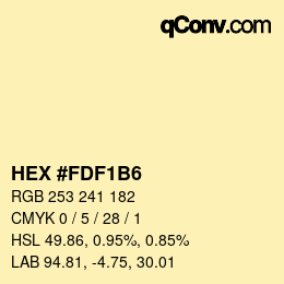 Color code: HEX #FDF1B6 | qconv.com