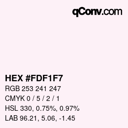 Color code: HEX #FDF1F7 | qconv.com