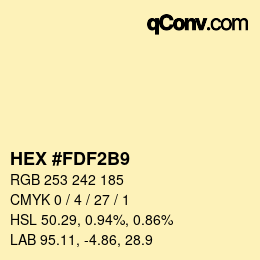 カラーコード: HEX #FDF2B9 | qconv.com